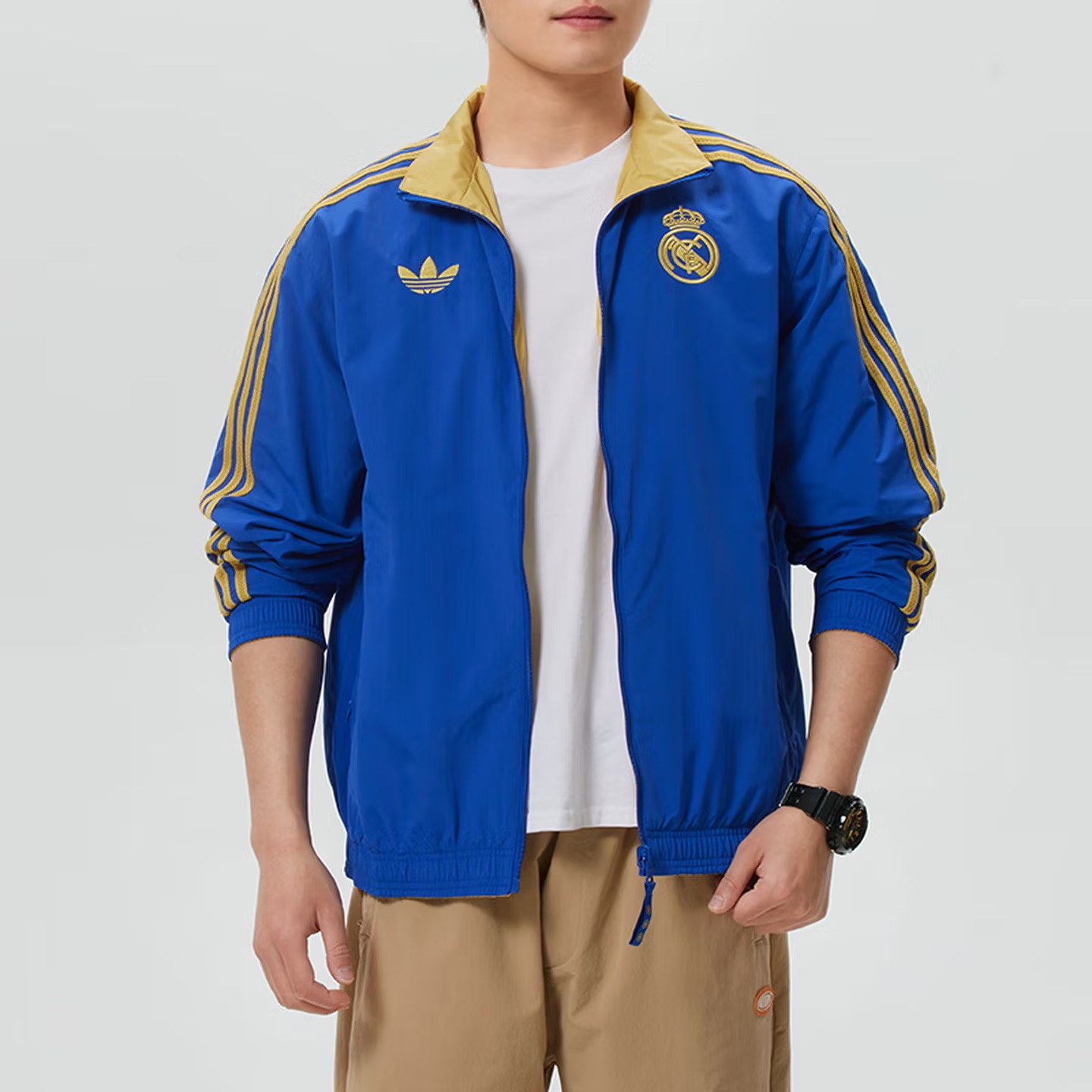 adidas/阿迪达斯双旦礼皇家马德里双面穿立领运动夹克外套JZ2236