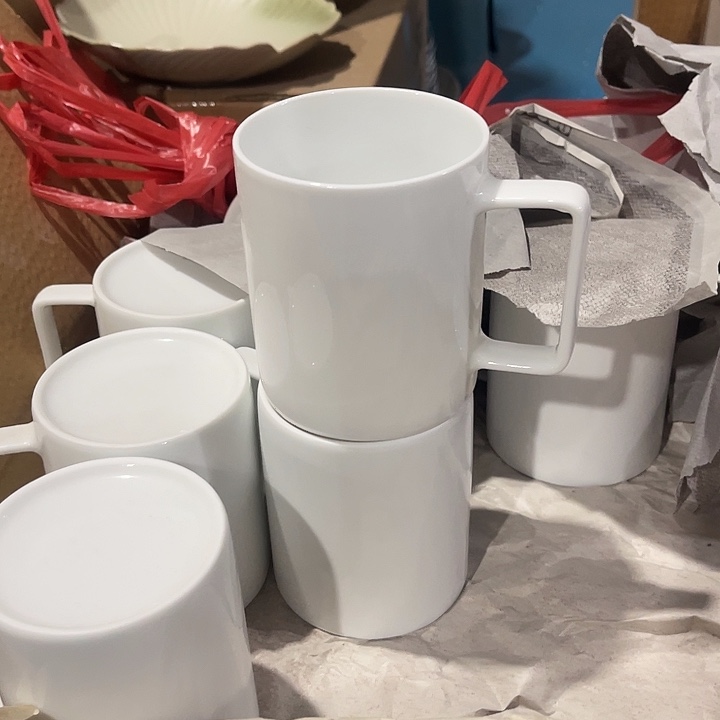瓷片高白泥马克杯两个，包邮，容量350