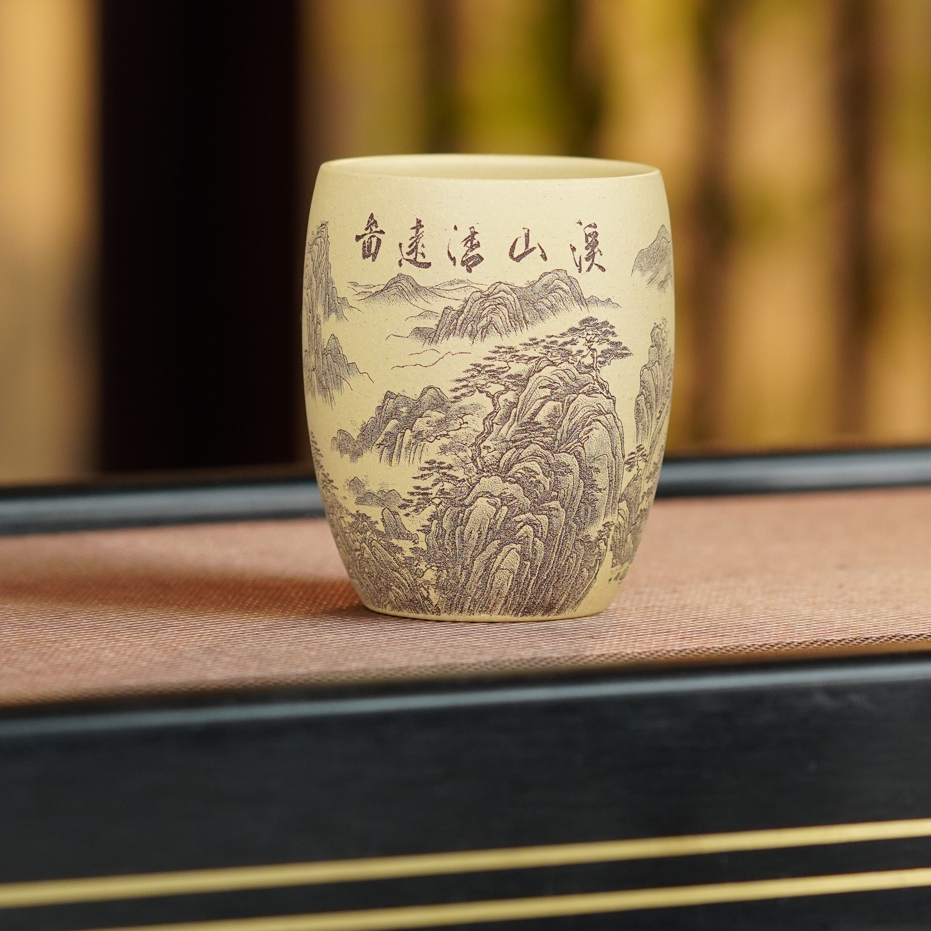 宜兴原矿紫砂全手工本绿溪山清远高档主人杯手握杯