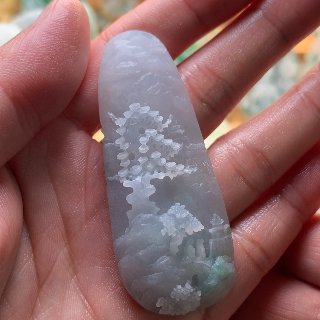 定制翡翠未镶嵌山水