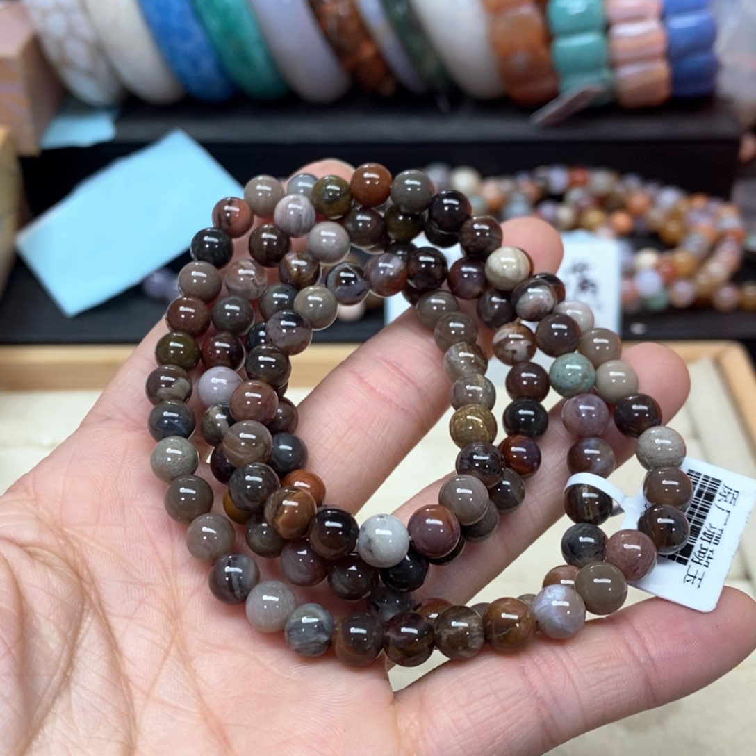 硅化珊瑚（珊瑚玉）手链未镶嵌023