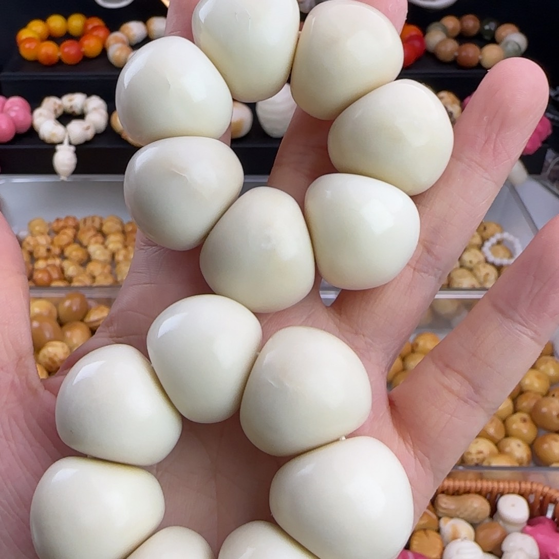 菩提根/象牙果吊坠微瑕牙果卡24左右白色蒜瓣手捻1个