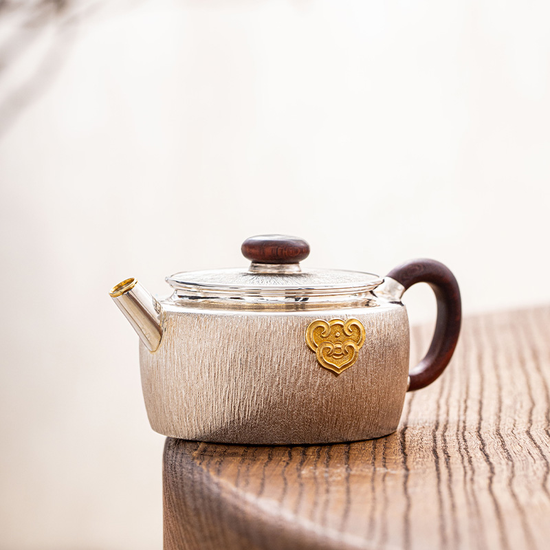【央广非遗】蜂鸟工坊 名匠优选 木钮木把如意拉丝泡茶壶 MJYXA1043
