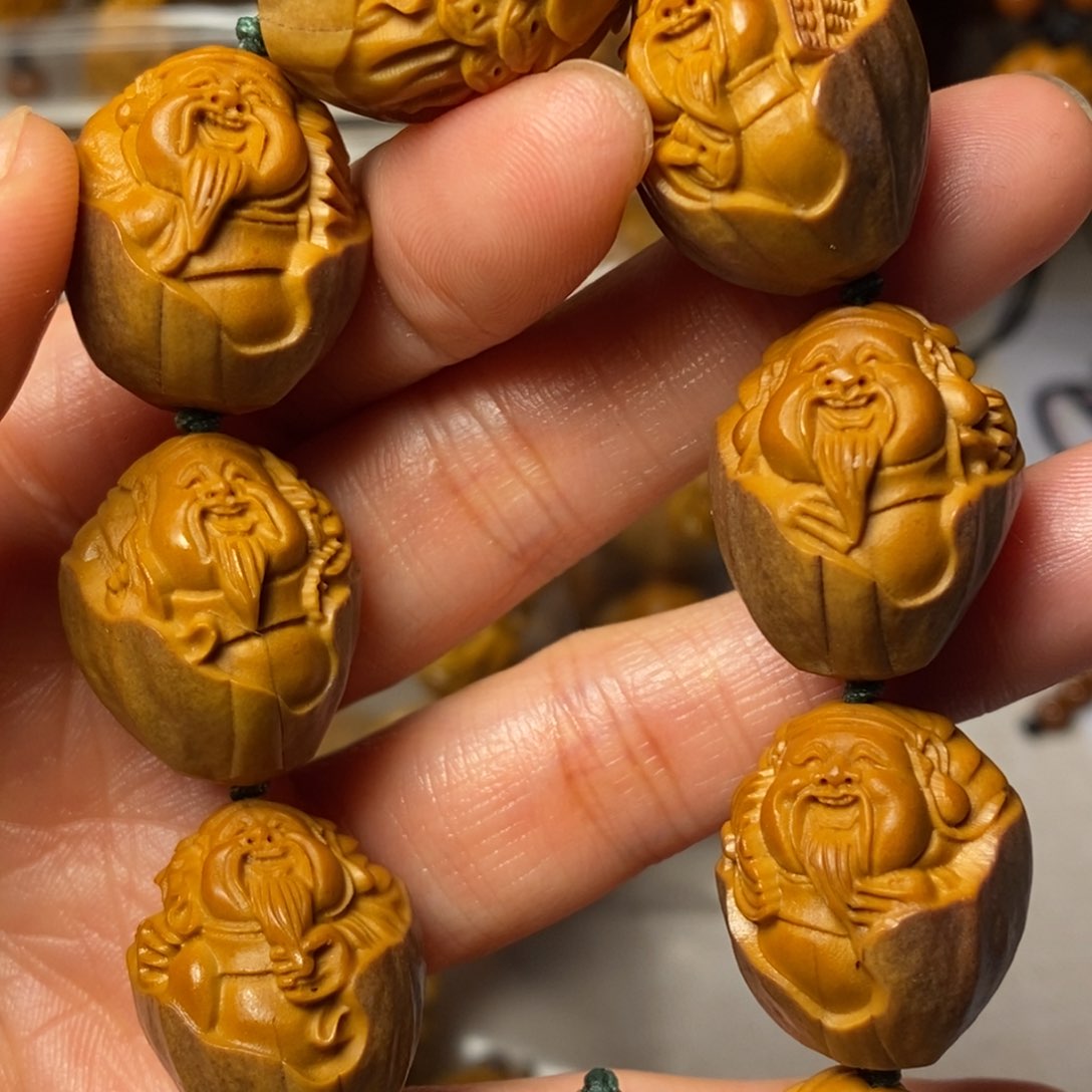 橄榄核手串/手链包衣紫皮财神