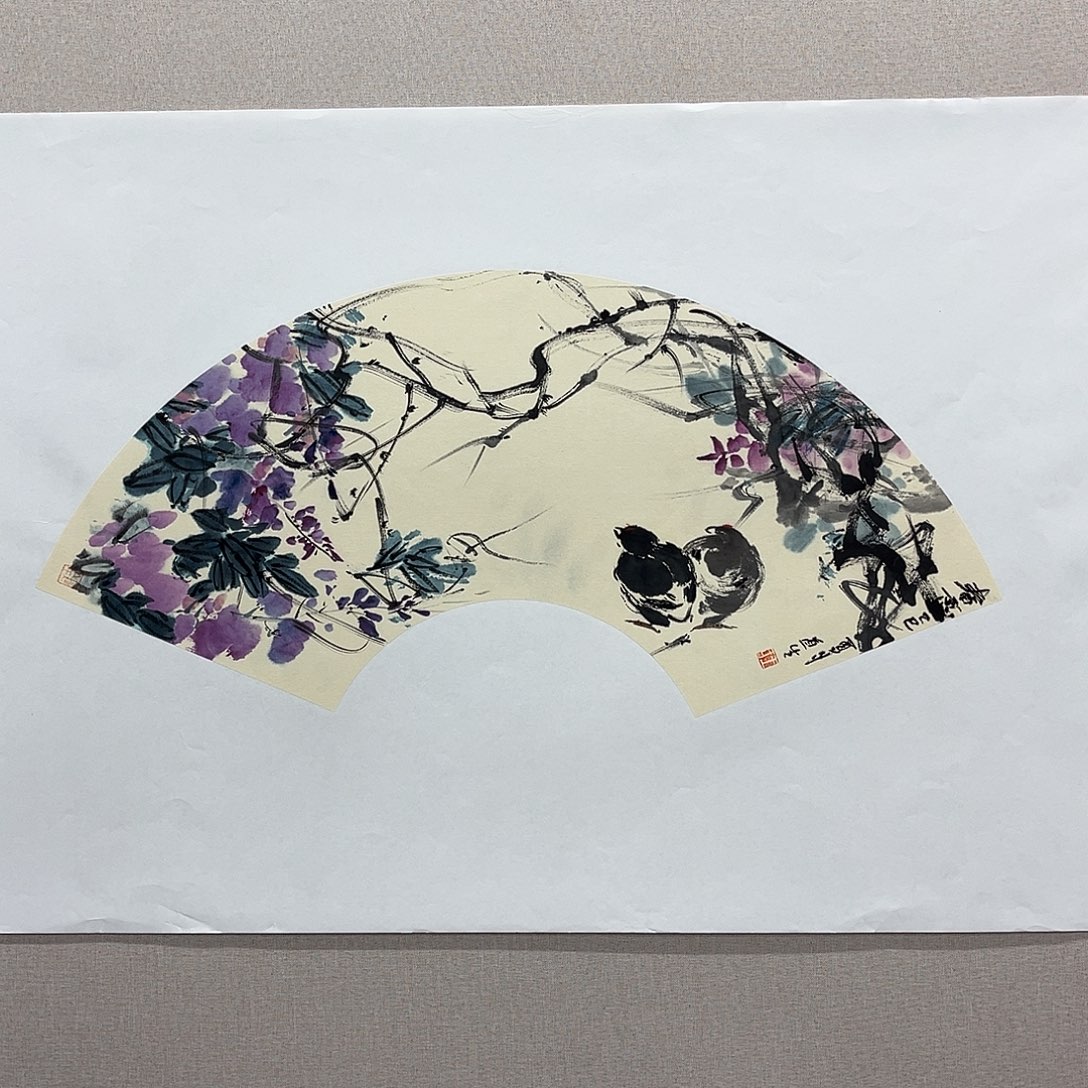 国画艺术家真人手绘