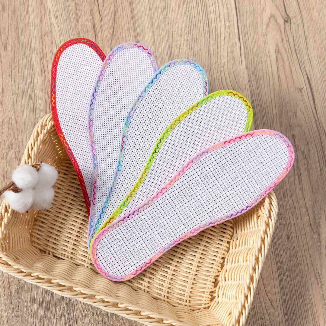 12ct七彩全棉花边高档七层纯棉布100%十字绣白板鞋垫