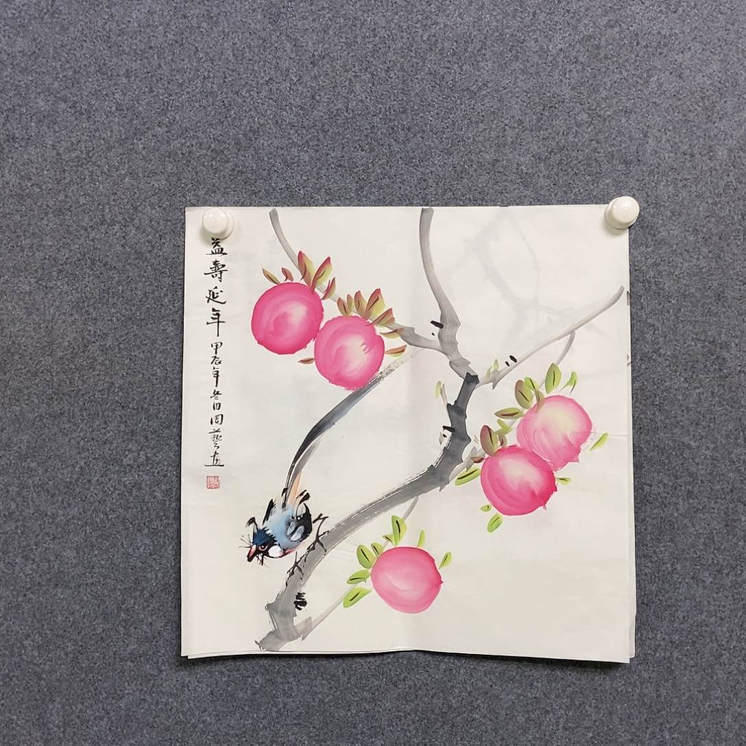 国画三尺斗方一副