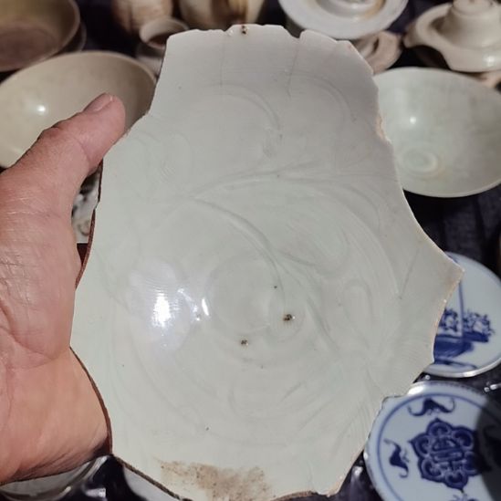 瓷片青花影青杯垫学习标本