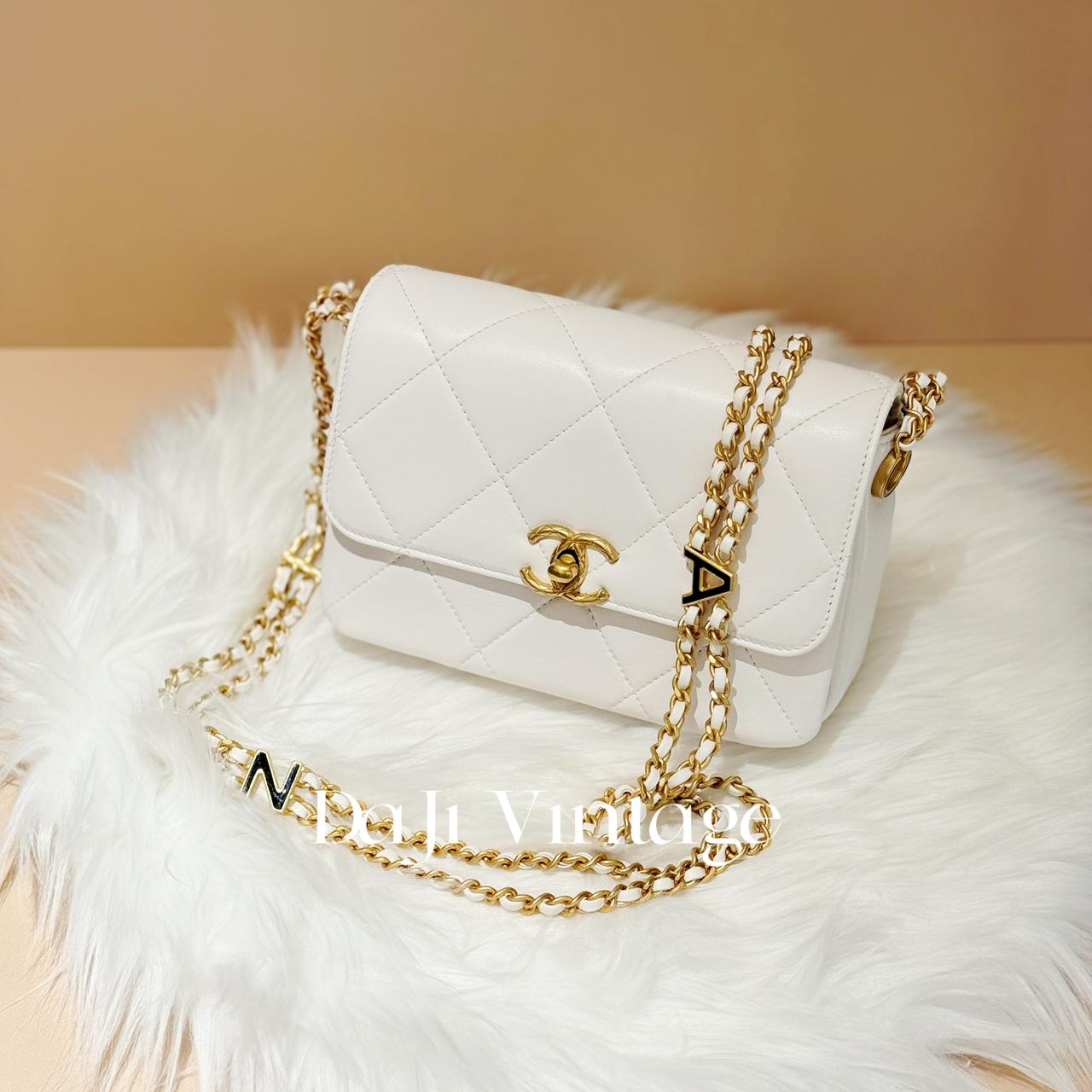 大吉中古/Chanel香奈儿白金logo珐琅链口盖包