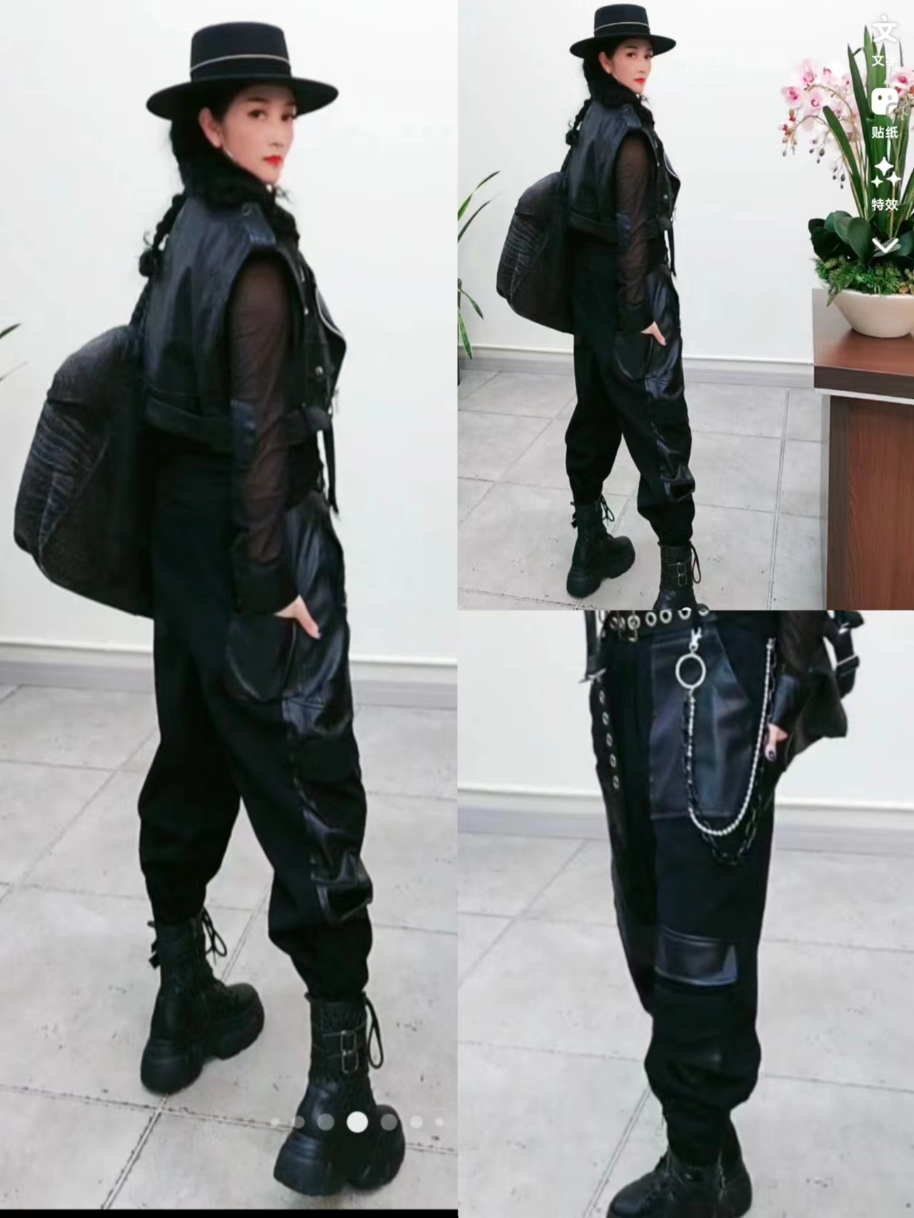 张姐潮牌欧货新款宽松垮裤KZ203修身个性潮流时尚黑色