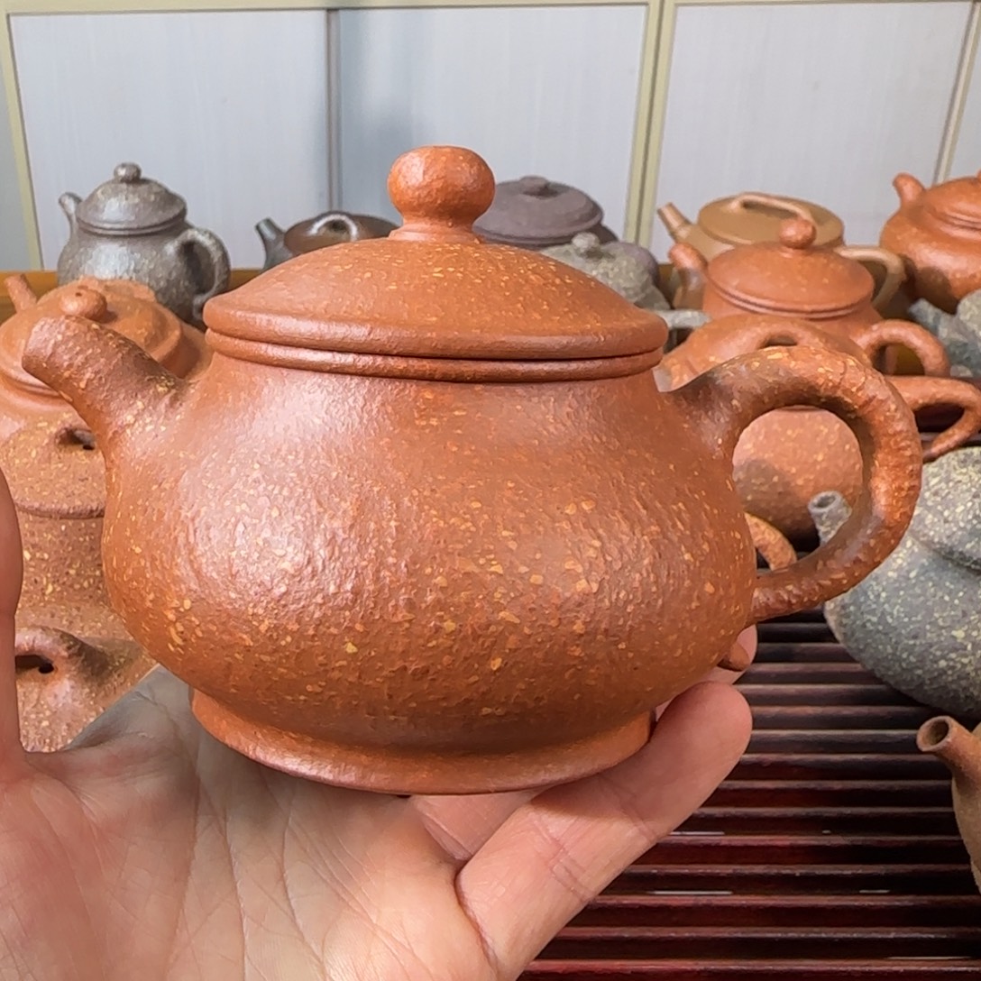 紫砂茶壶八目红降潘壶300cc