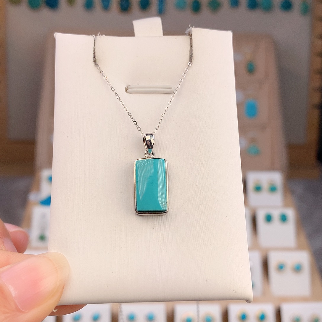 绿松石银S925镶嵌颈饰