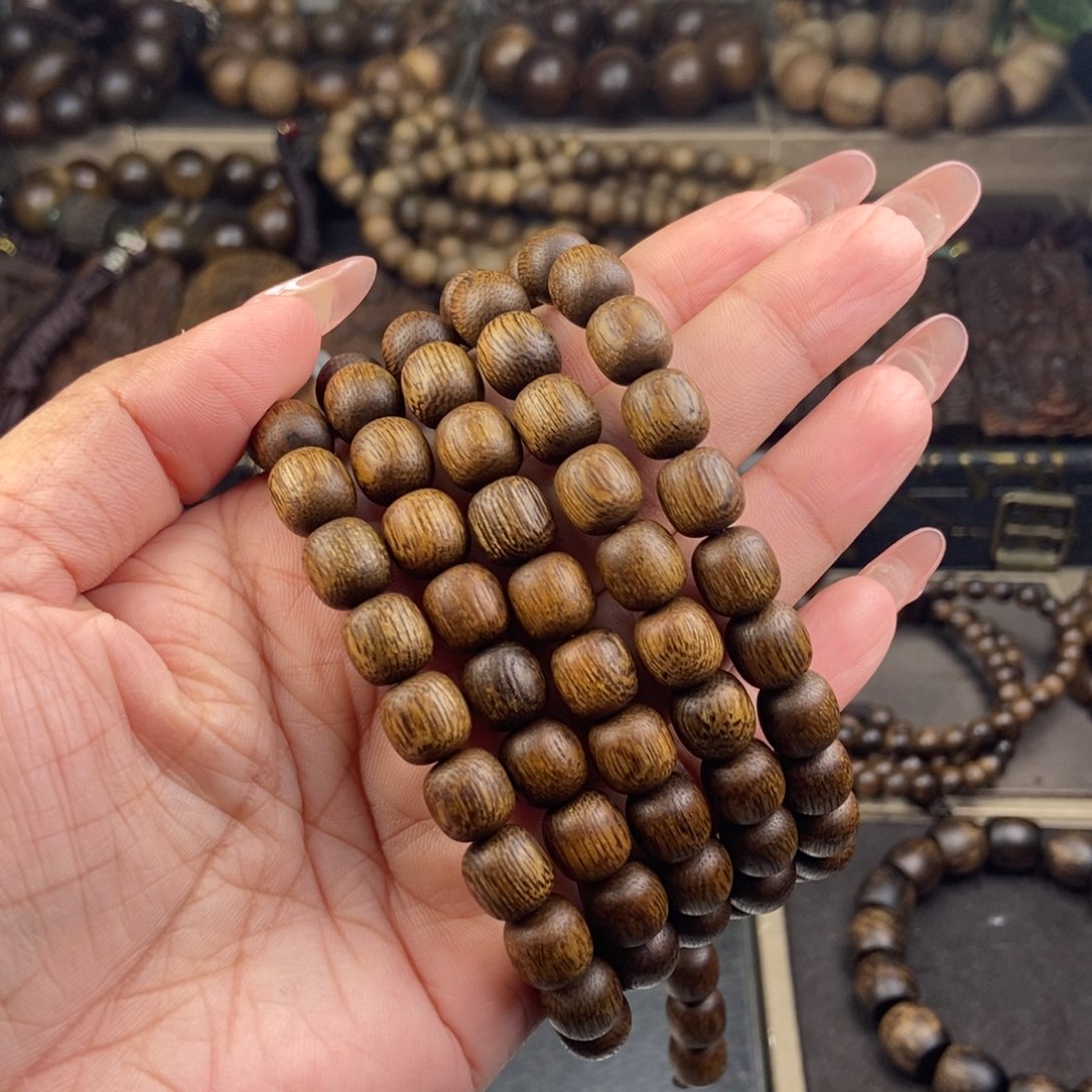 沉香手串心**成越南芽庄白棋楠