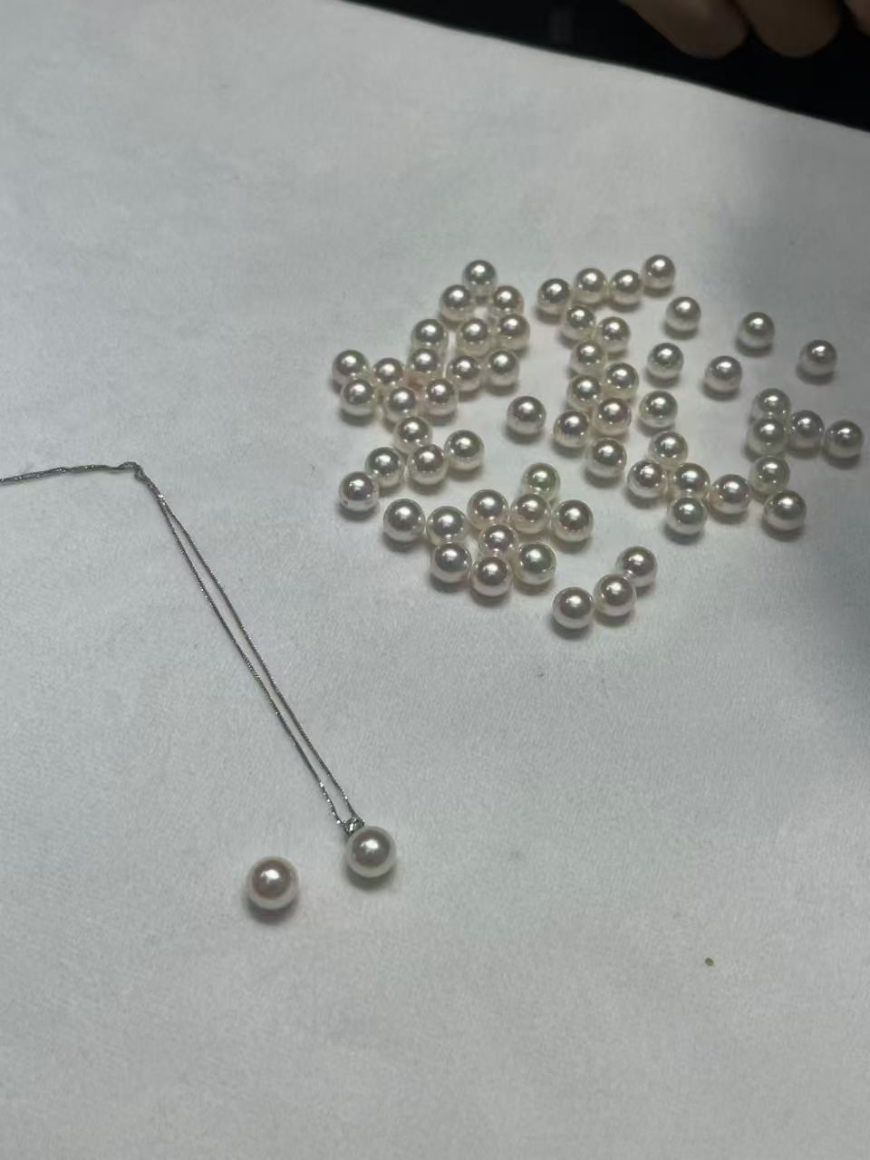 白色金色各种颜色裸珠项链海水珍珠合集