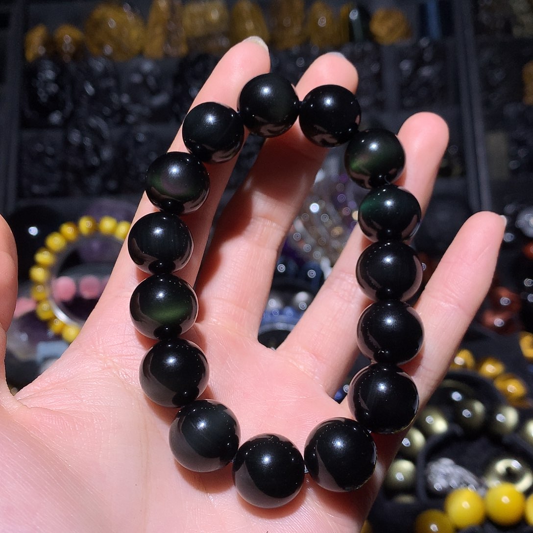 黑曜岩手链未镶嵌?***干