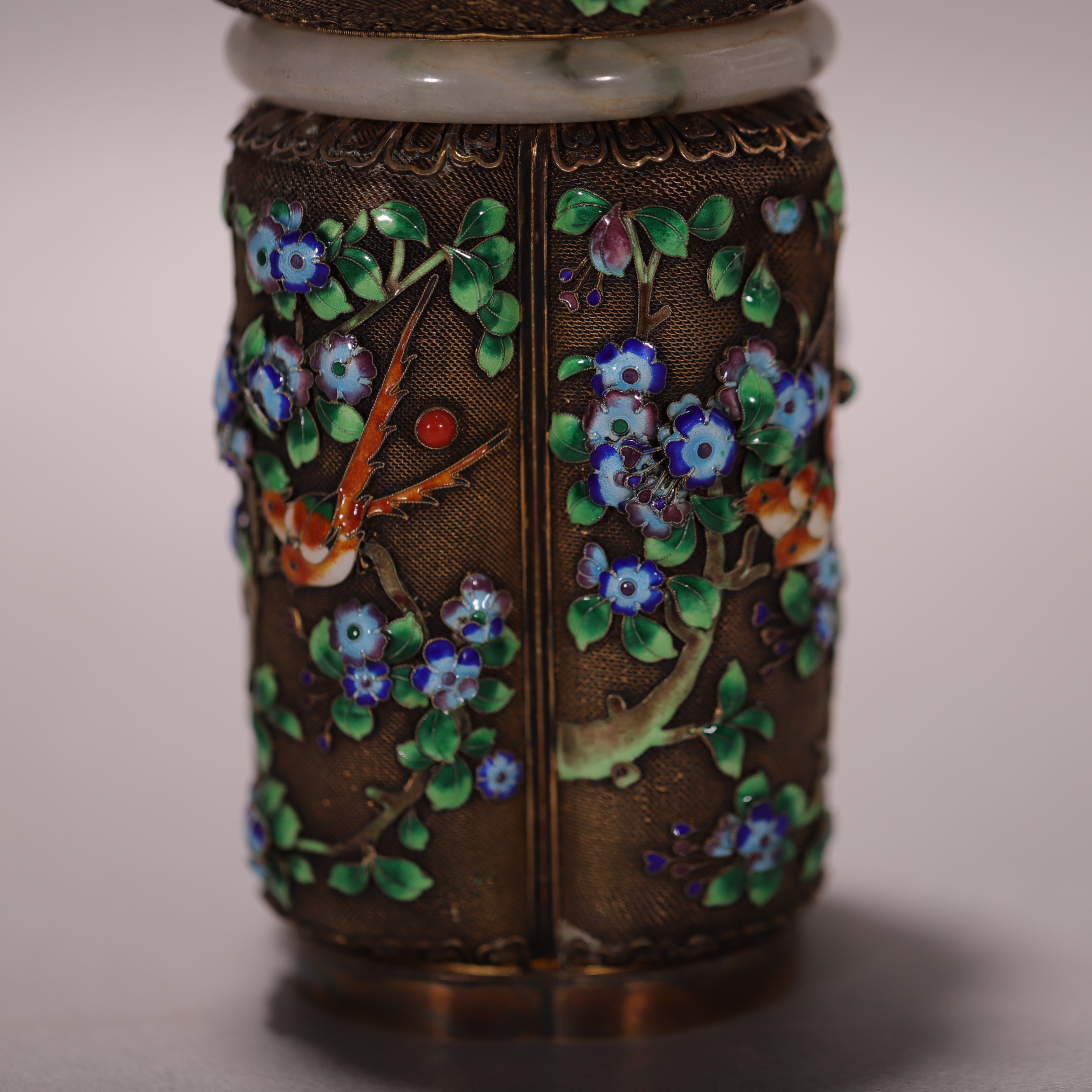 lot9  DY4109  清代  花丝银鎏金盒