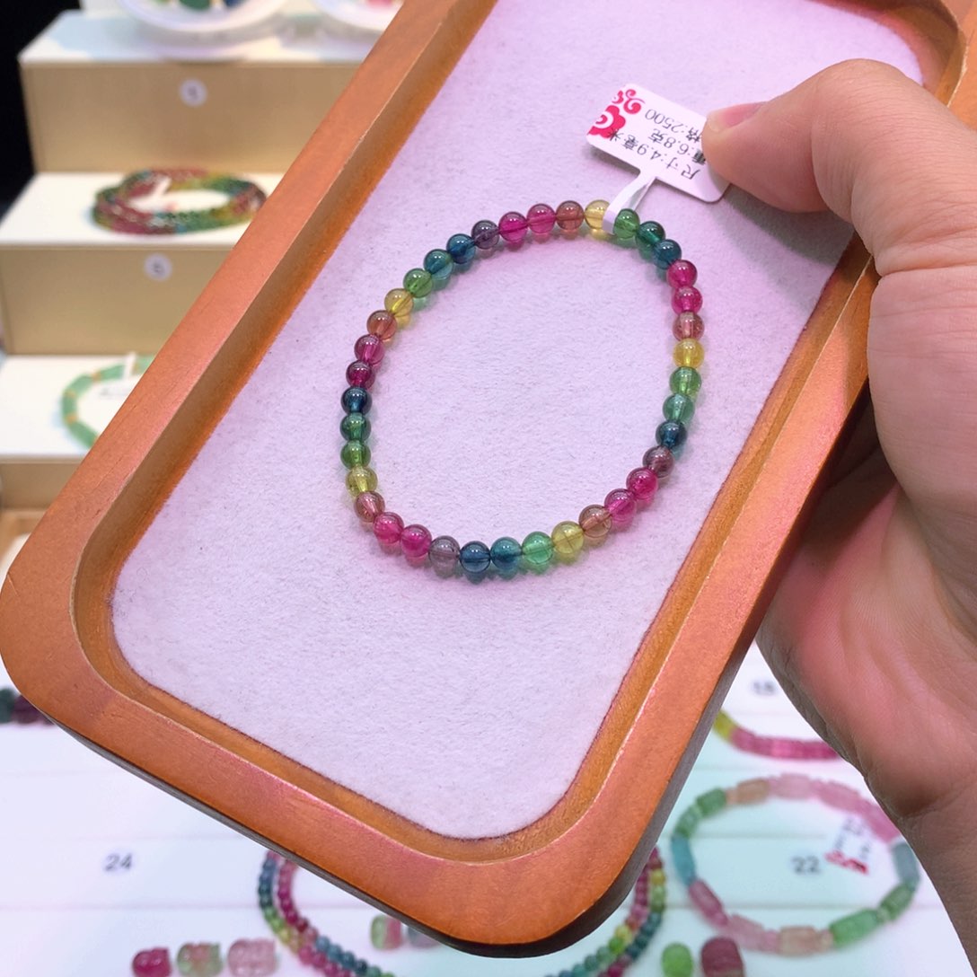 碧玺色标单圈手链未镶嵌