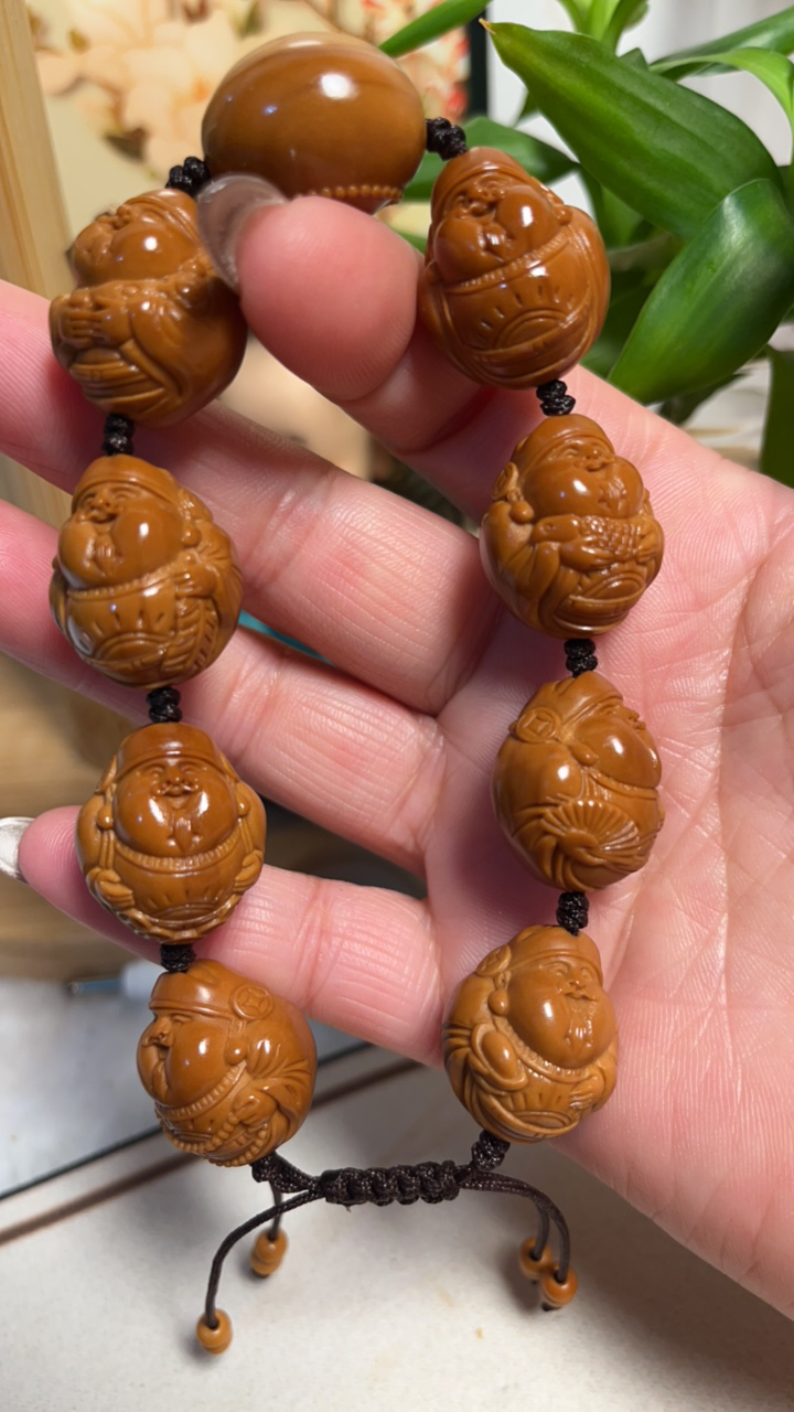 海派财神橄榄核手串