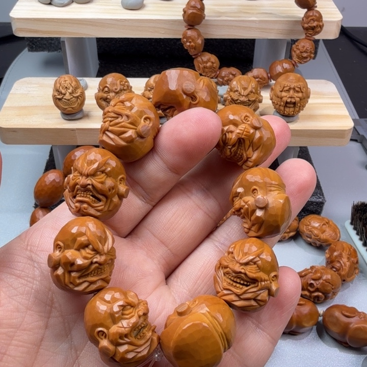 橄榄核手串/手链墨****人文胜本工刀痕恶僧橄榄核雕2.1