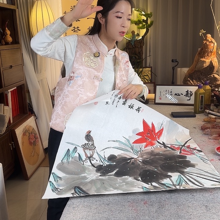 书法张清栋老师荷花