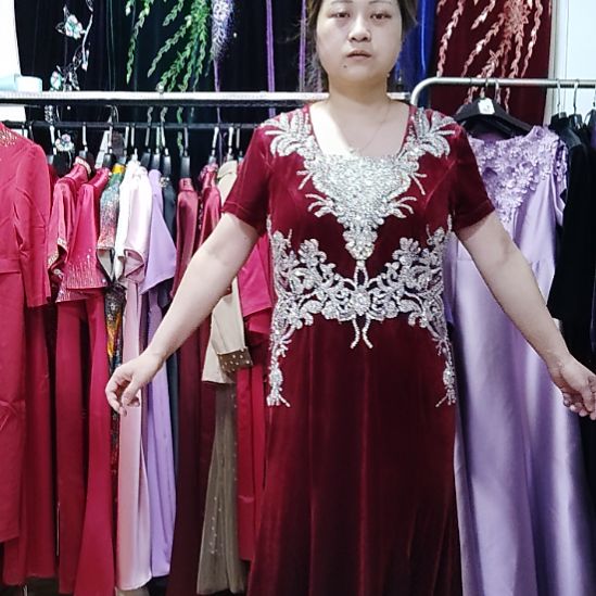 2***4京羽赏品牌v领重工中长礼服鱼尾裙4xl