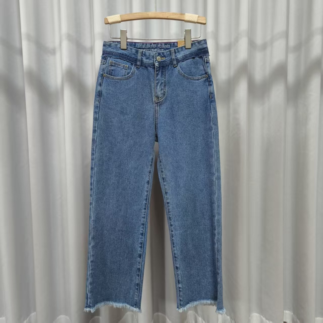 【德M】E457-5  女装时尚休闲水洗牛仔裤浅蓝01818909105003