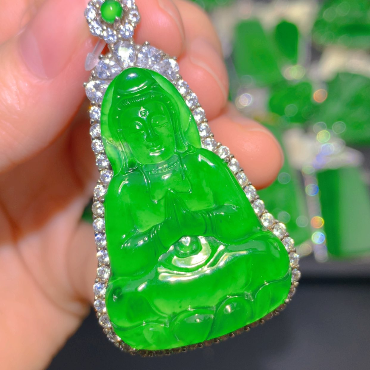 【闪购商品】翡翠吊坠(不含链)银S925镶嵌