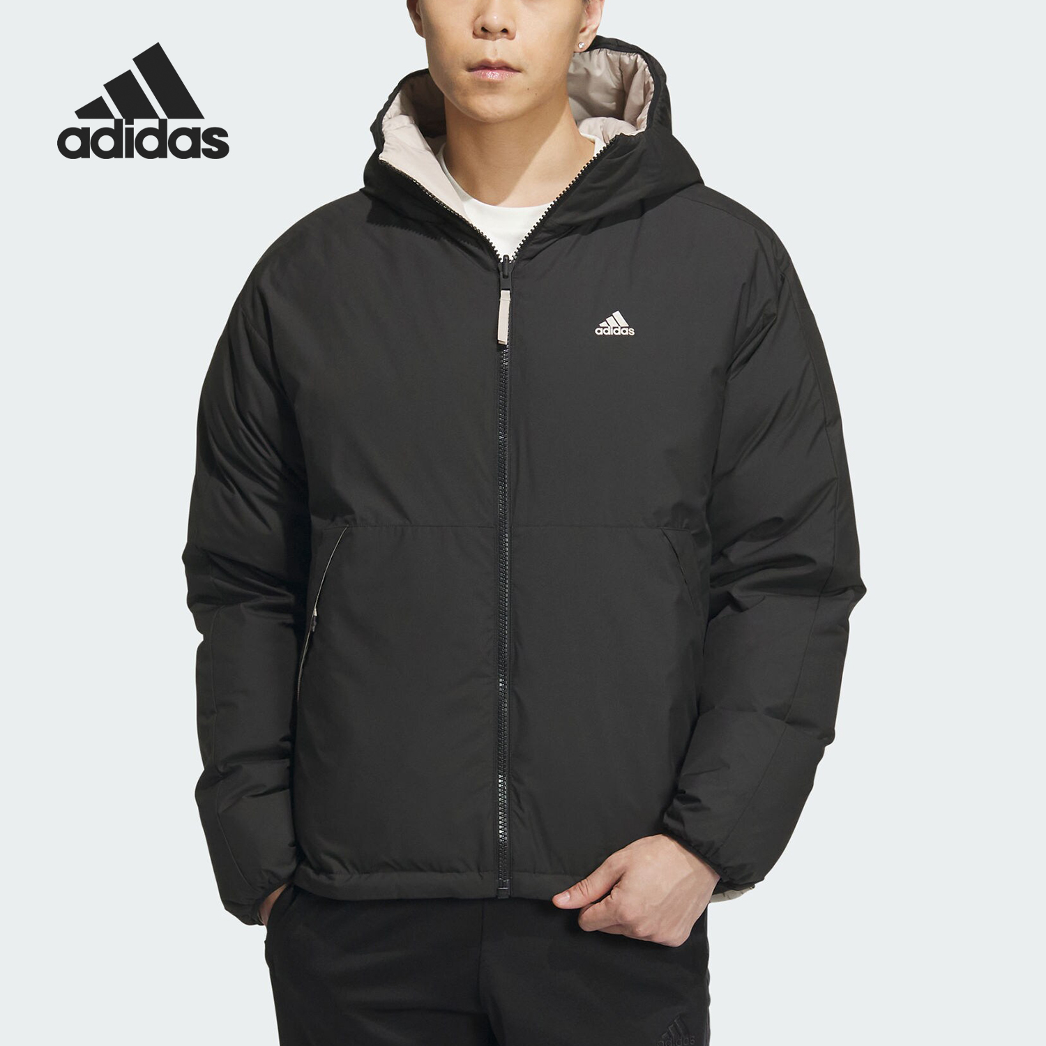Adidas/阿迪达斯正品冬季新款男子运动休闲连帽羽绒服IS0371