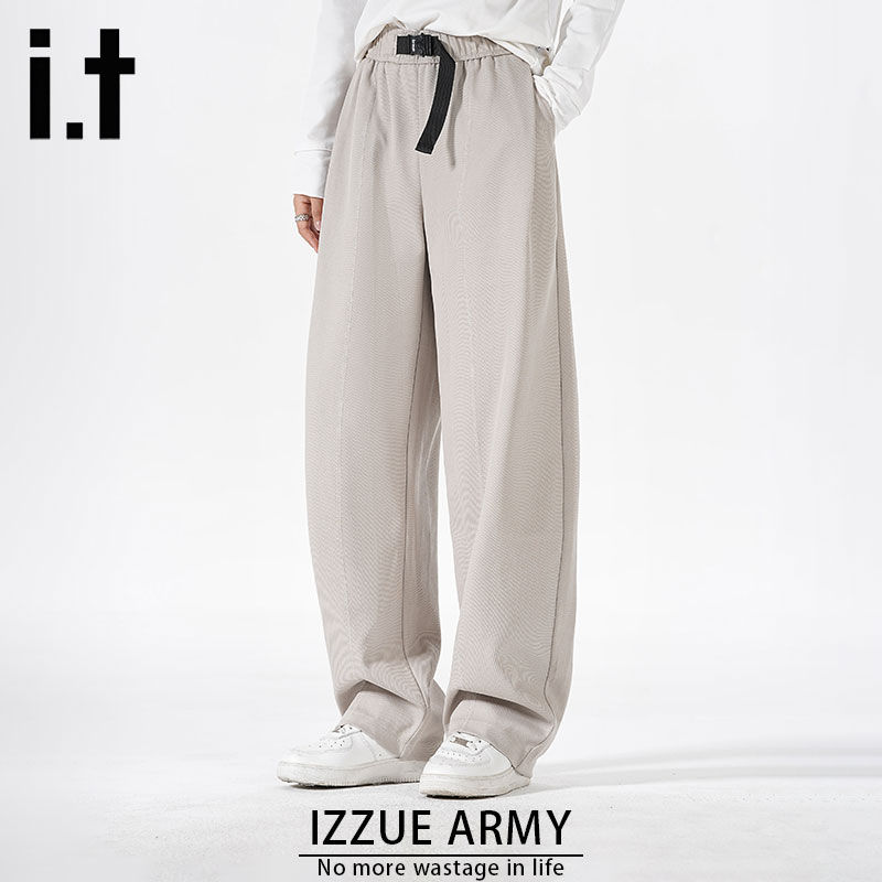 i.t izzue秋季弯刀休闲裤宽松直筒垂感日系复古美式潮流弯刀裤子