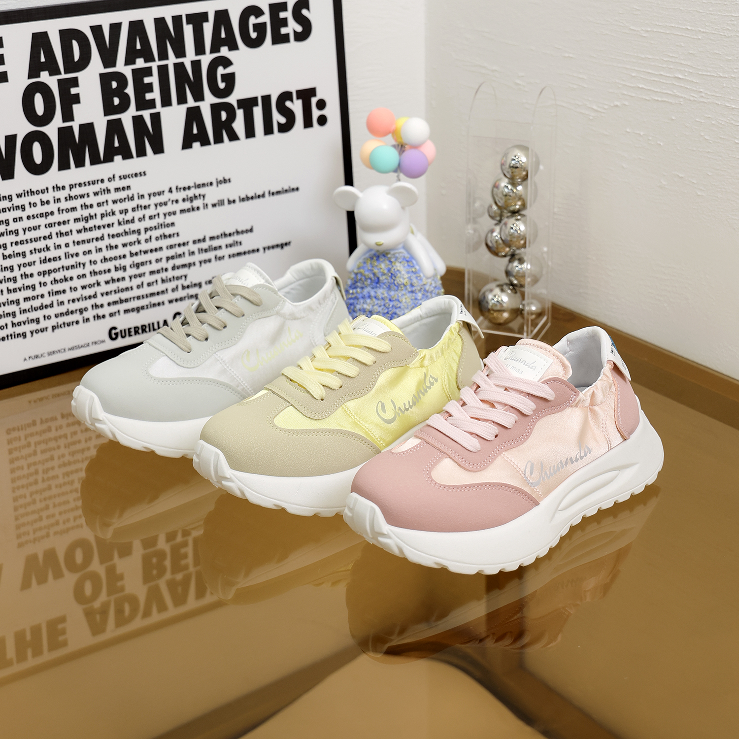 春季新款时尚休闲运动女鞋厚底轻便舒适百搭系带小白鞋品质女鞋