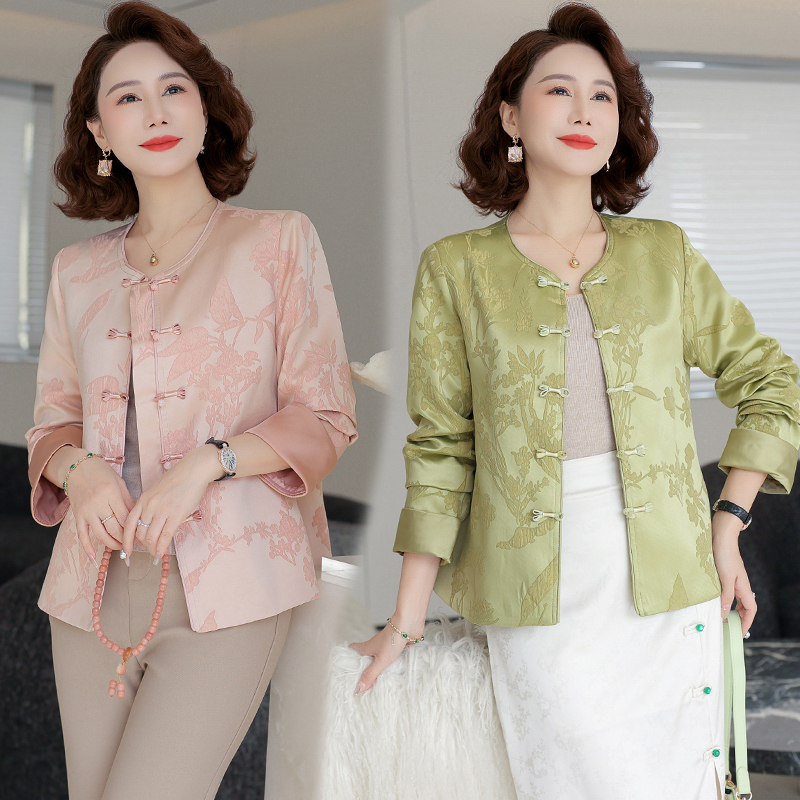 新中式国风妈妈外套洋气春装唐装上衣2025新款中老年女装春秋开衫