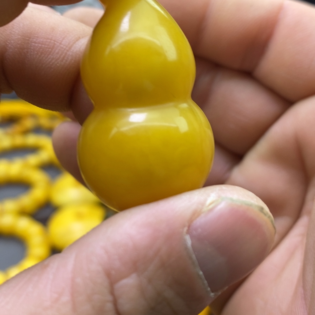 琥珀未镶嵌珠宝奇石蜜蜡葫芦吊坠