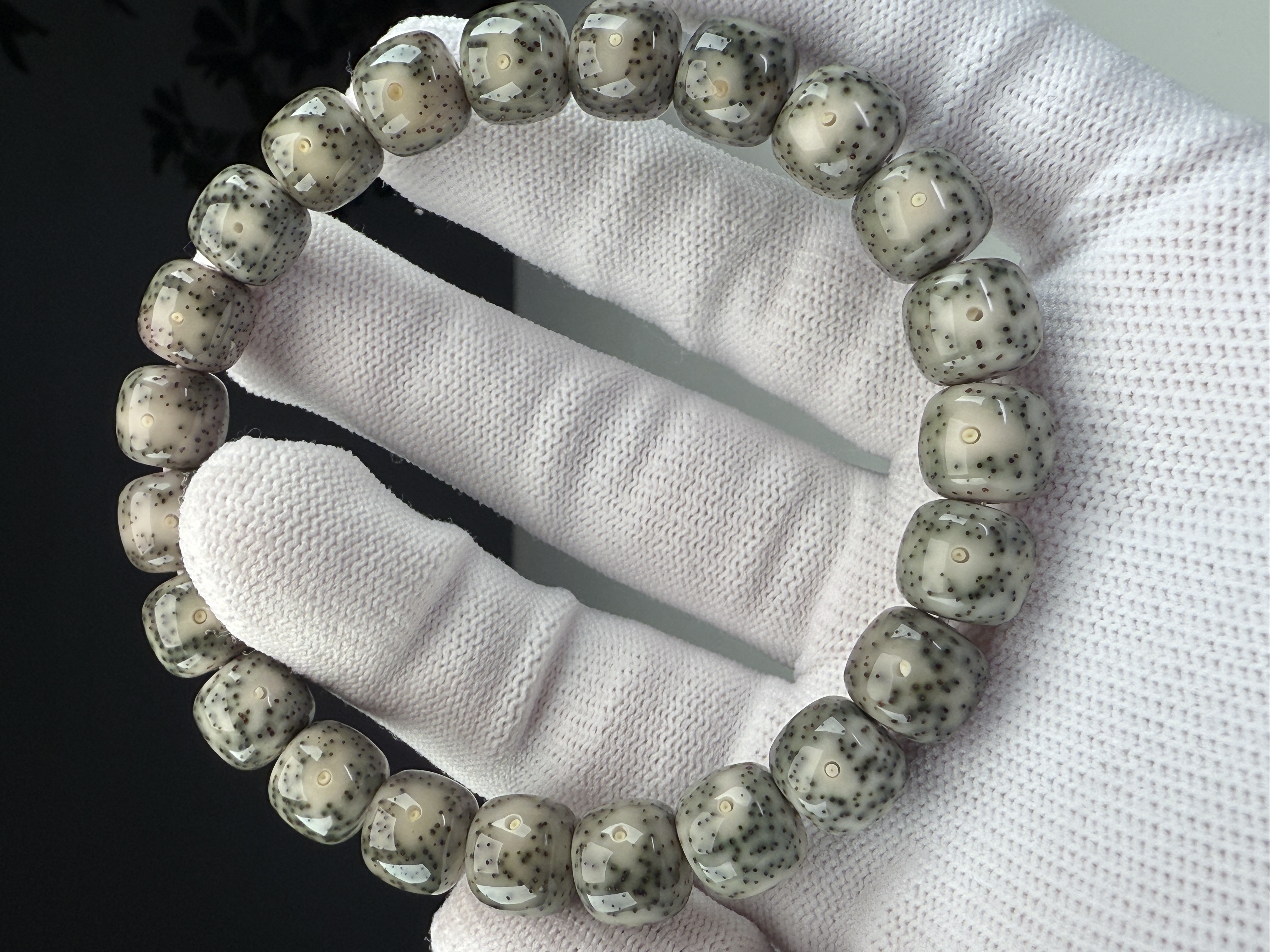 SUSU甄选 海南原生态星月菩提 一物一图 青花针尖星 11*10