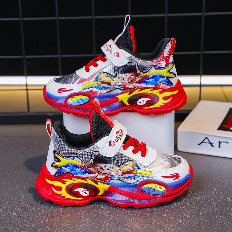 哪吒男童运动鞋秋冬季新款皮面保暖中小童软底轻便防滑儿童跑步鞋