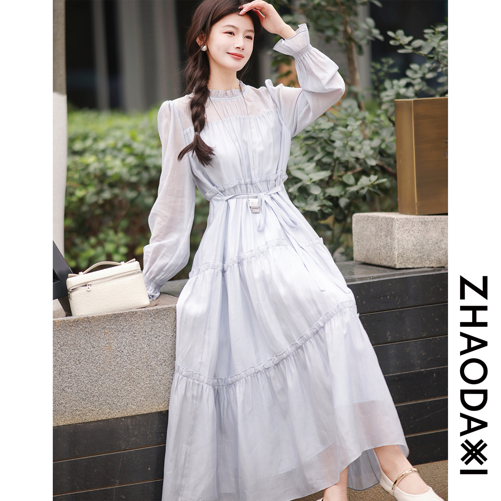 【赵大喜】现货！神仙姐姐连衣裙 | 莱赛尔天.丝 木耳边大裙摆