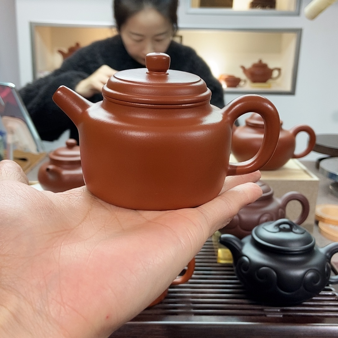 茶壶紫砂微瑕朱泥小德钟