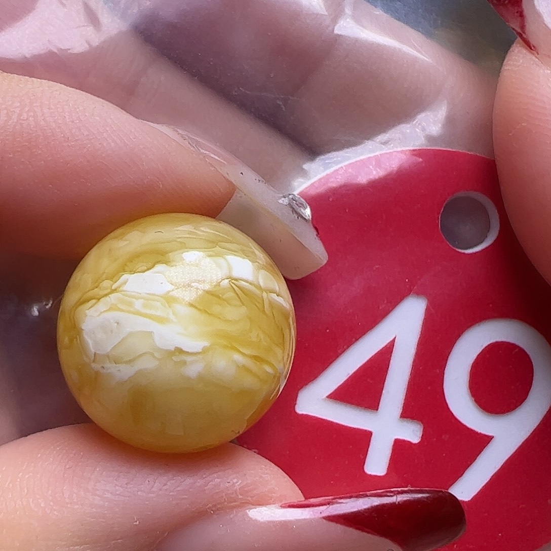 蜜蜡未镶嵌珠宝奇石微瑕16mm金瓷白虎皮圆珠