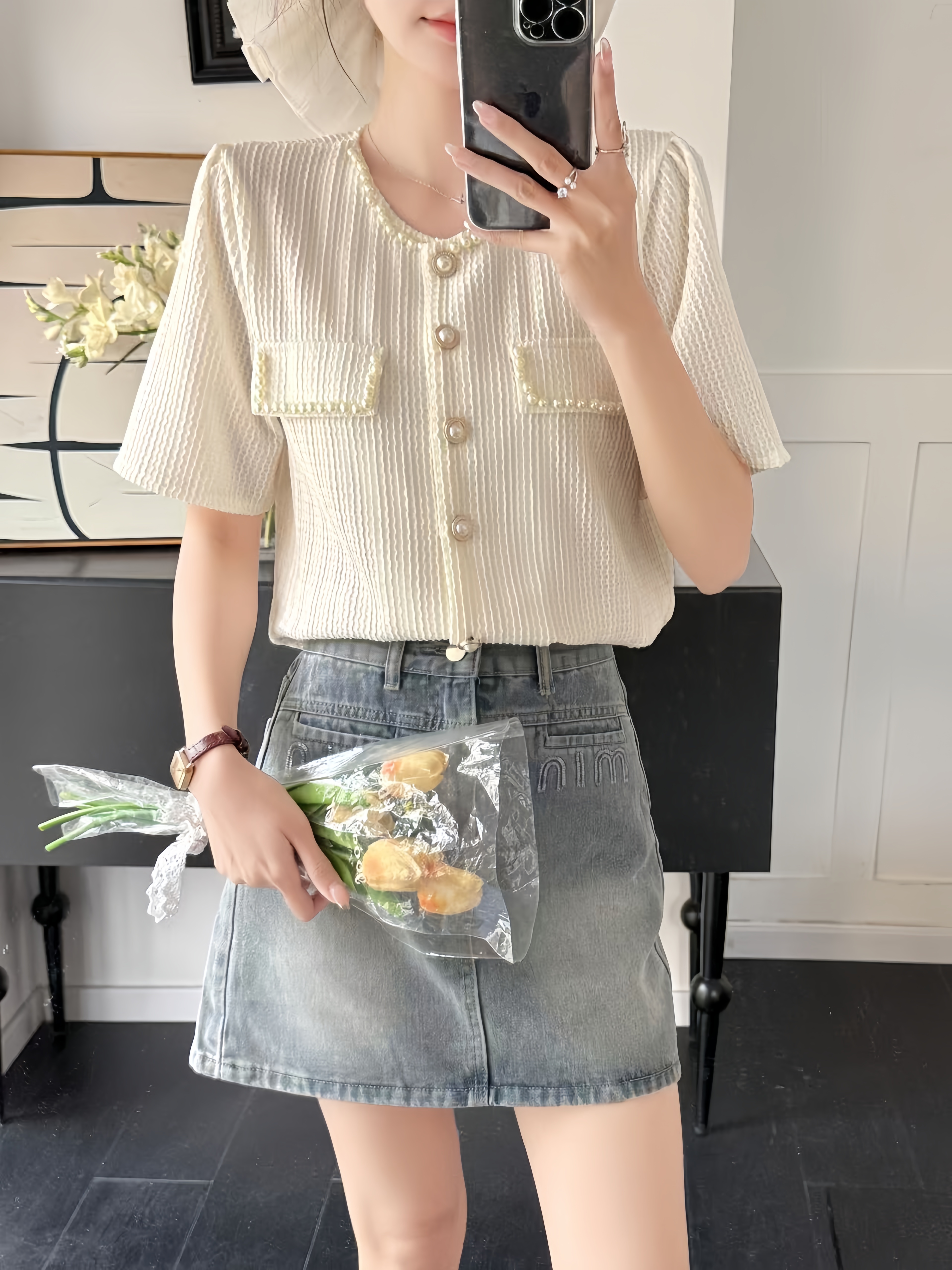 上衣小香风时尚百搭夏季小众设计感显瘦气质薄款法式宽松衬衫