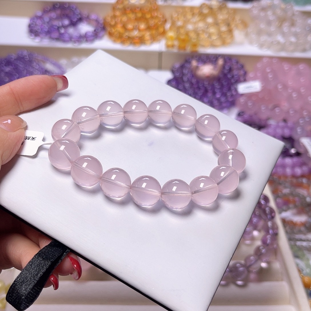 水晶手串未镶嵌蓝*?天然水晶13mm