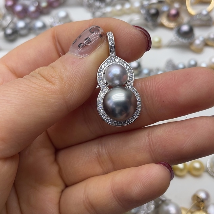 海水珍珠吊坠(不含链)银S925镶嵌
