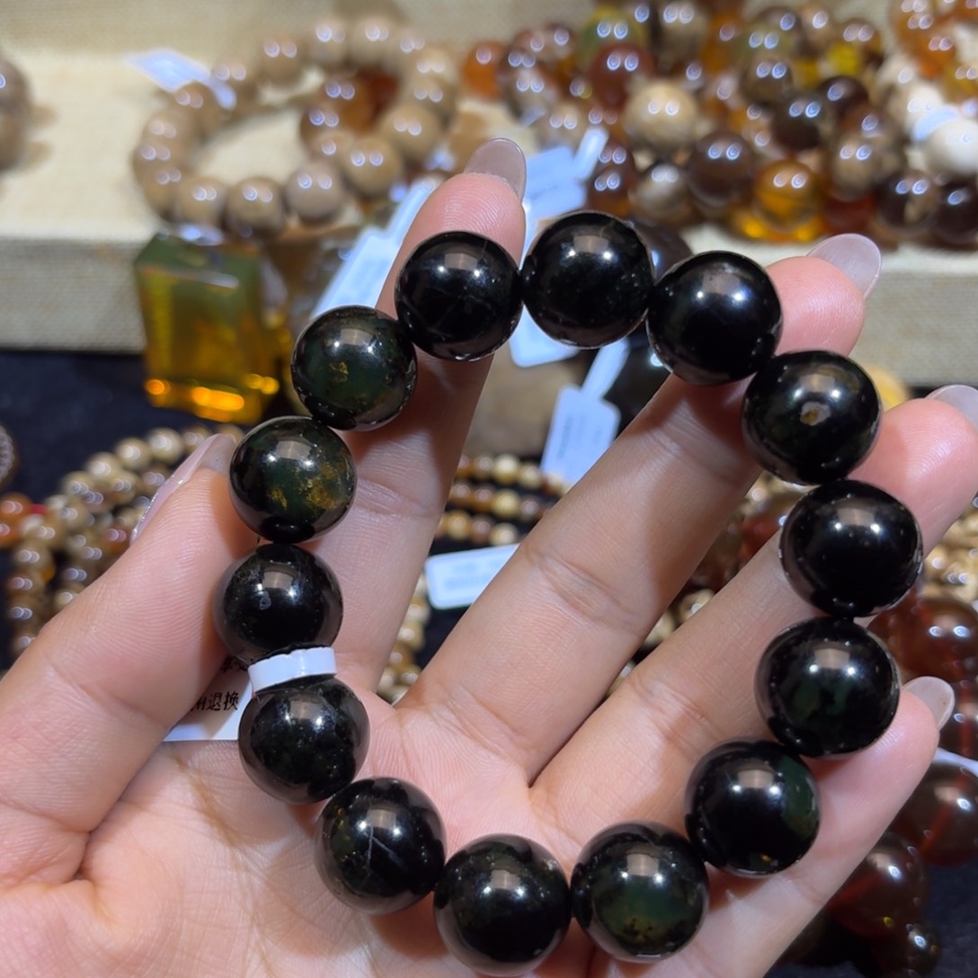 琥珀珠宝奇石未镶嵌海藻手串