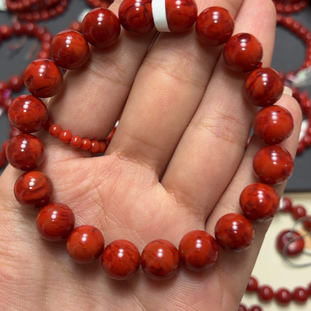 南红玛瑙未镶嵌满肉满妖火焰9.6+手围16毕业