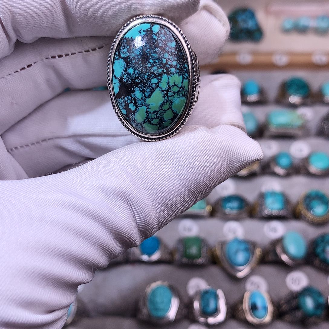 绿松石挂件银S925镶嵌