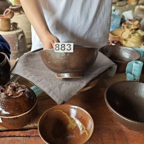 开****883四喜饭碗手工拉坯柴火烧制