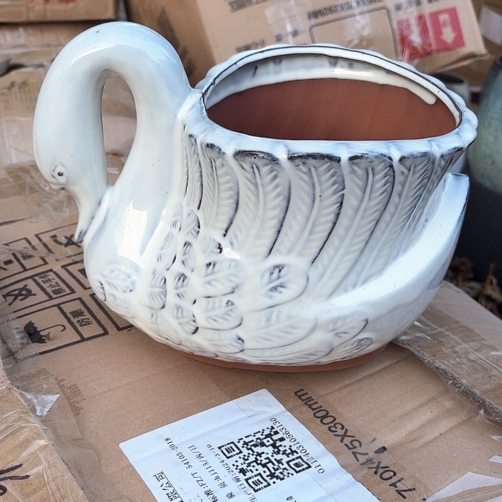 紫砂茶碗大白鹅一个口径18高度18
