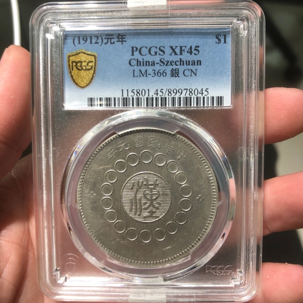 一路银源PCGS XF45 老包浆四川大汉 8045