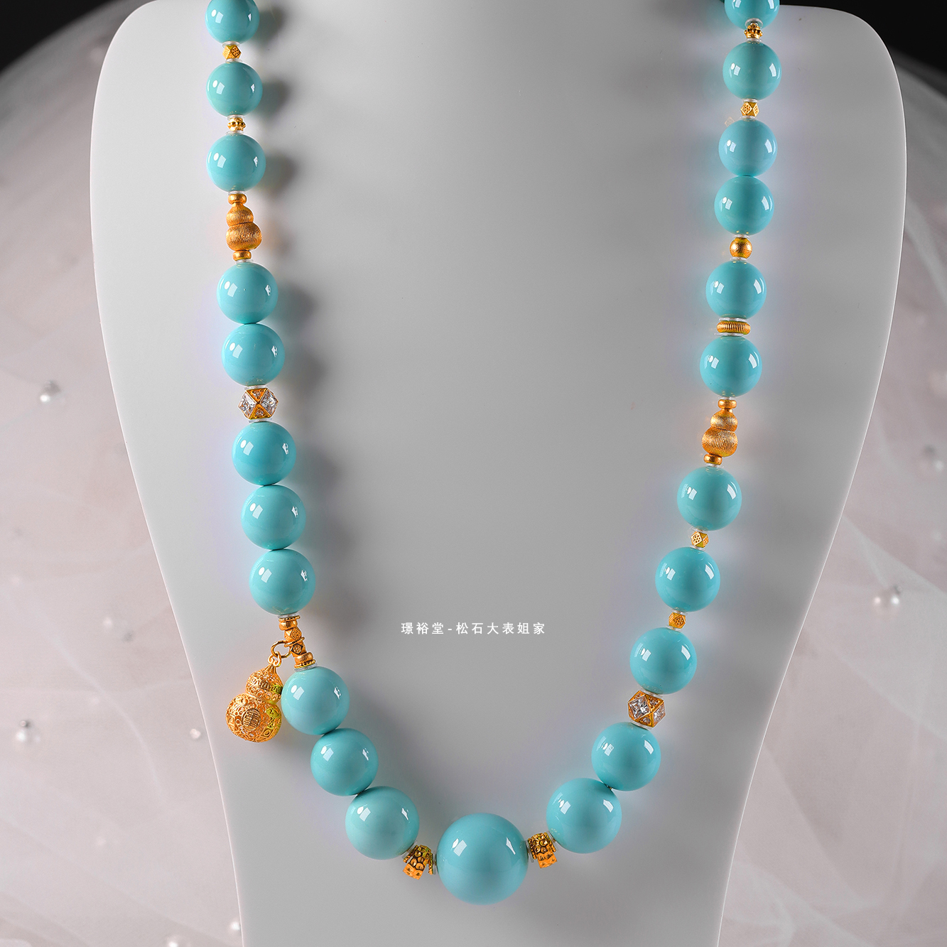 【松石大表姐】湖北真原矿小众珠宝绿松石设计款高奢颈链18K金配饰