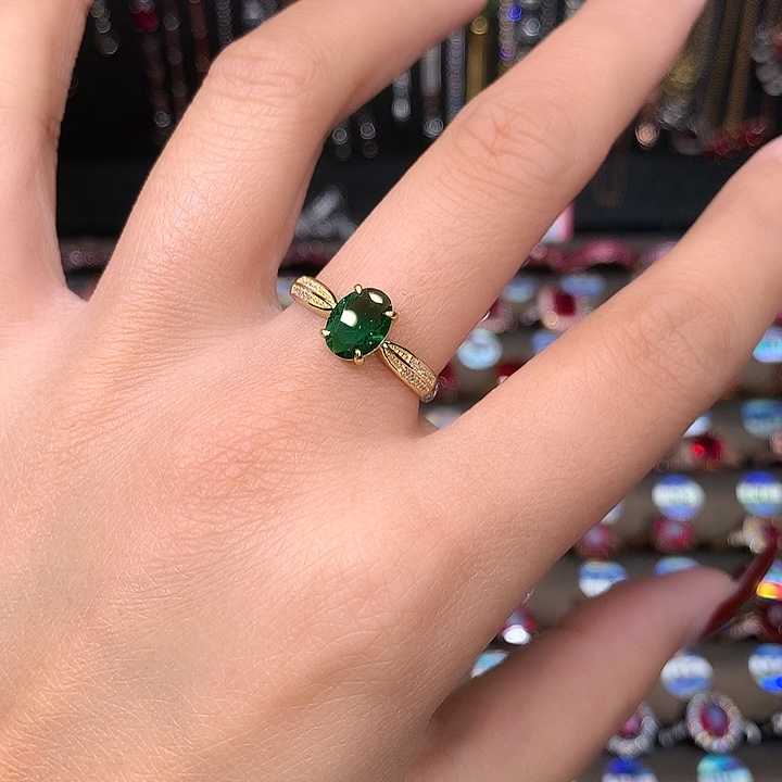 透辉石戒指银S925镶嵌1