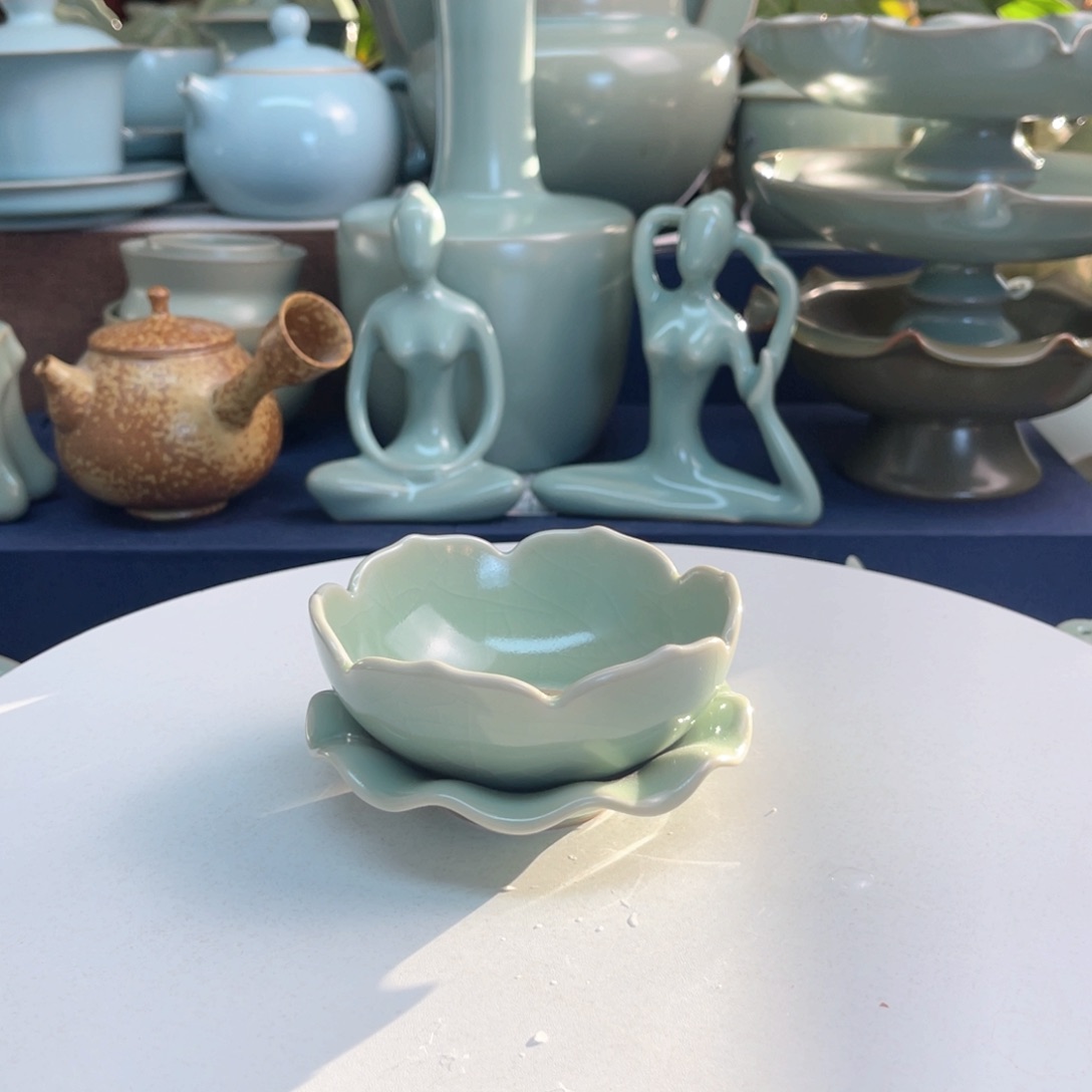 汝州汝瓷莲花茶漏