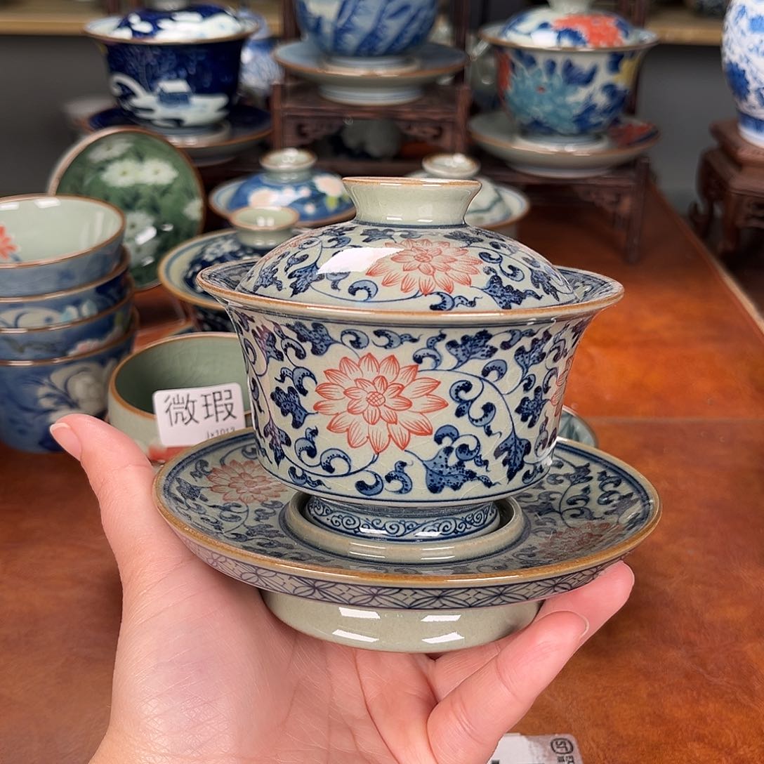 杯月**江盖碗景德镇陶瓷